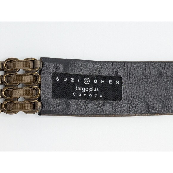 Suzi Roher Canada Belt Large Plus - Steampunk Bronze Brown Union Jack Buckle main image 9